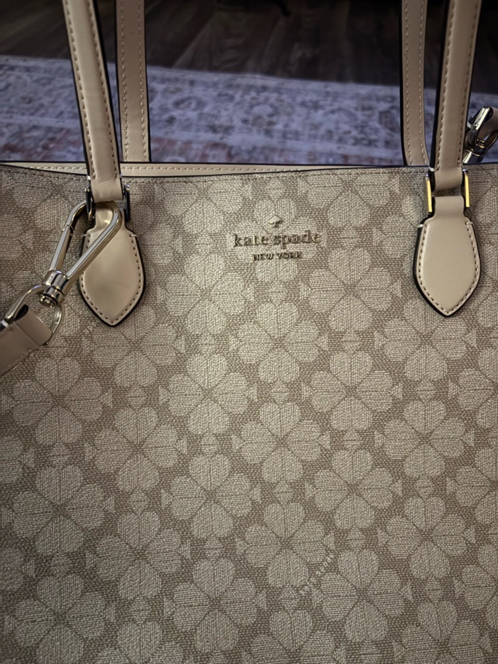 kate spade Neutral Floral-Print Tote in Beige